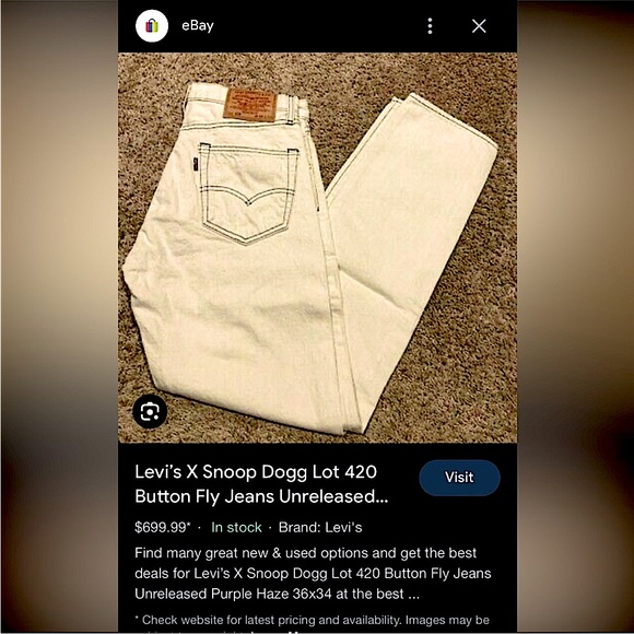 Rare snoop dogg 420 levis